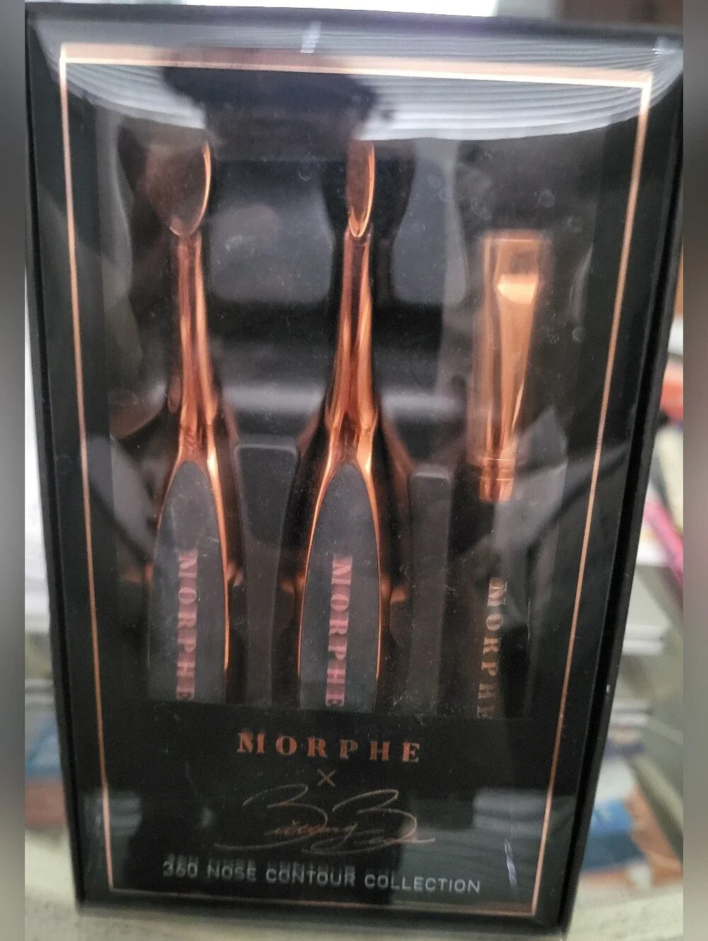 Morphe Rose Gold and Black Contour Brush Set